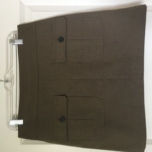 Olive skirt for work (17.5").